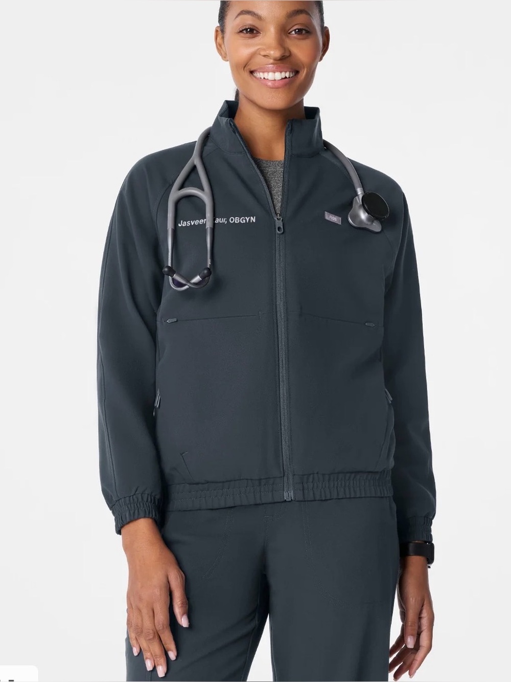 Figs Sydney Scrub Jacket Dark Harbor